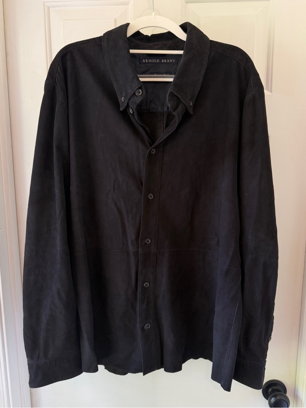 Arnold Brant Black 100% Genuine suede Button Down